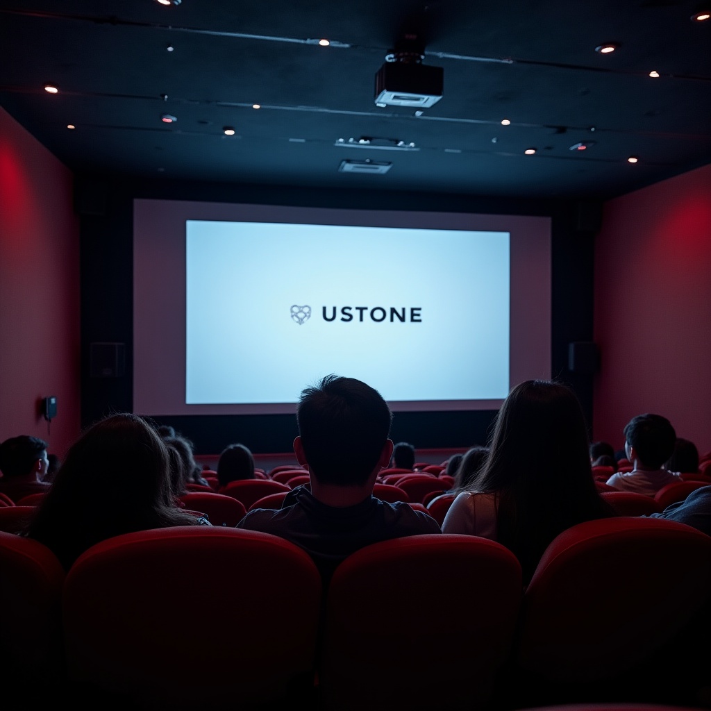 Cinema advertising in Malaysia on a large screen with audience viewing