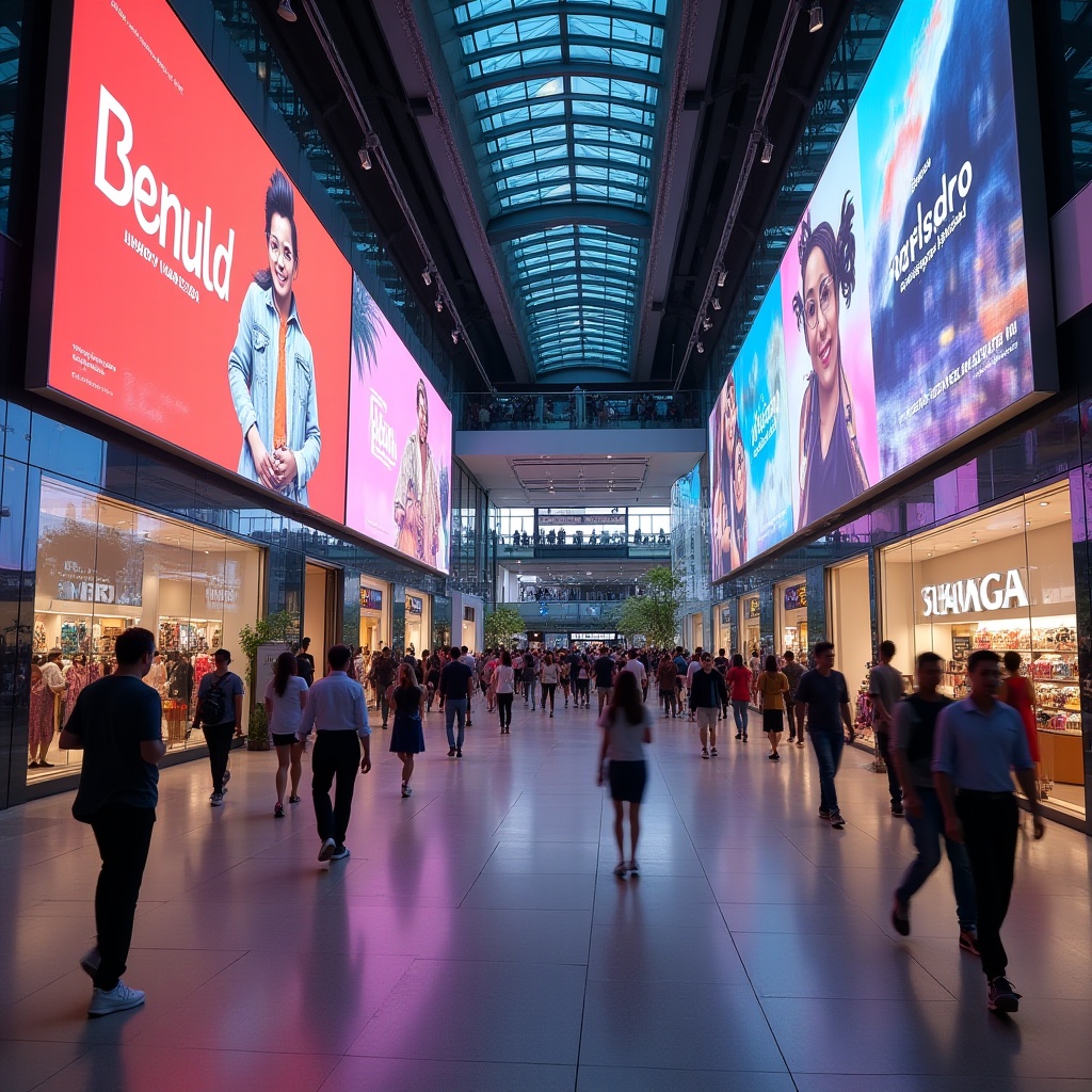 Mall media advertising display inside shopping mall