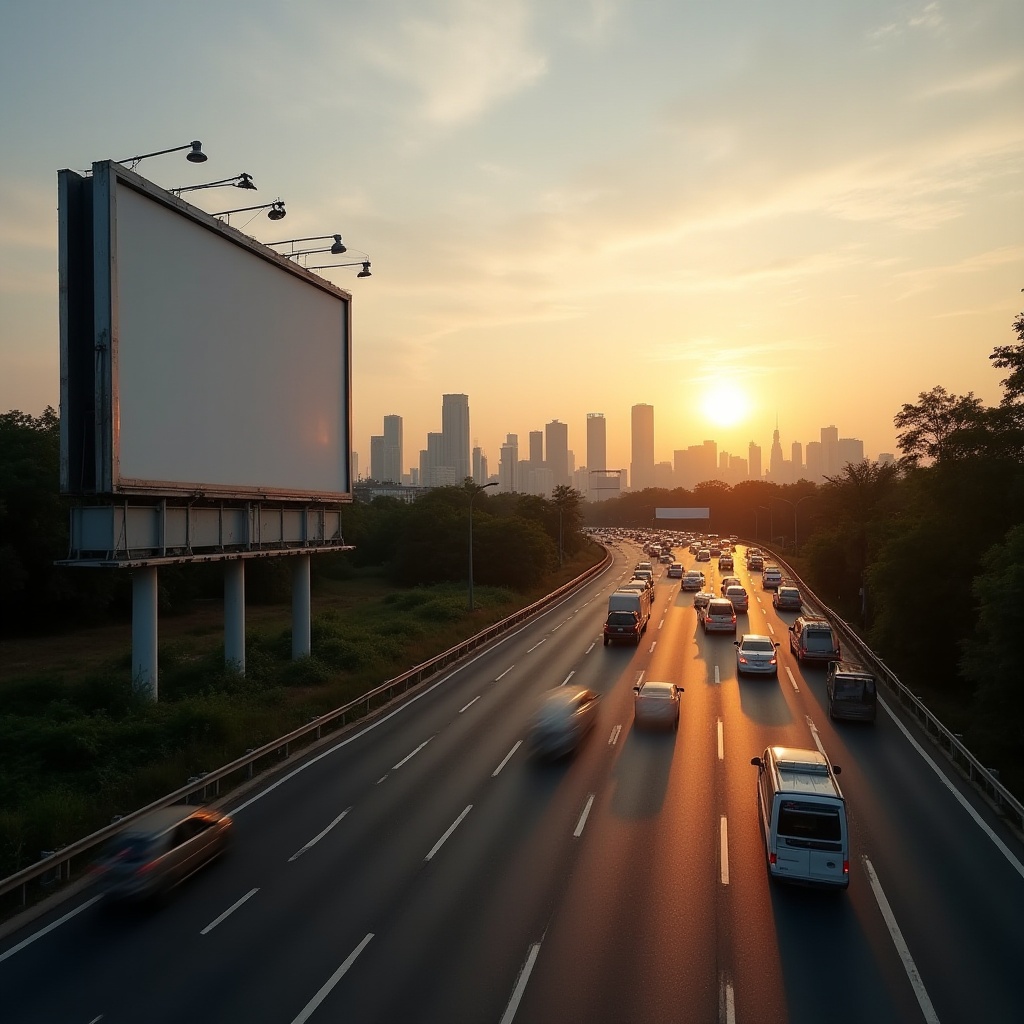 Outdoor billboard advertising on Malaysian highway
