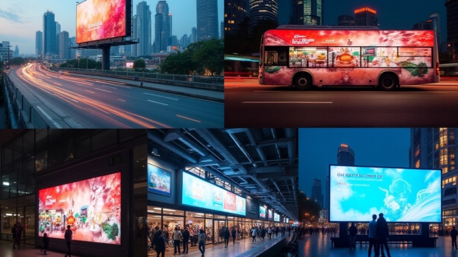 Various types of outdoor advertising in Malaysia