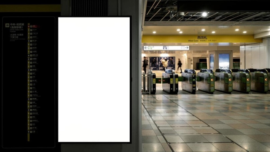 train station advertising