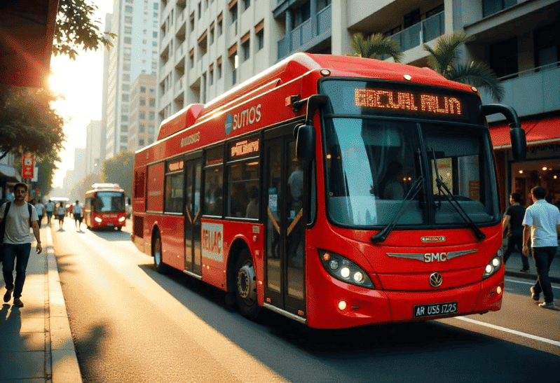 KL city bus with full-wrap advertising featuring a local SME business.